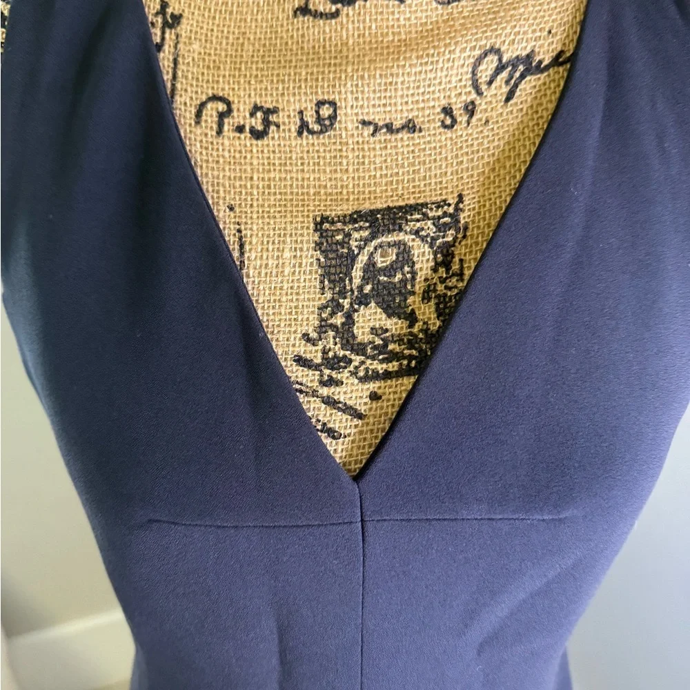Tory Burch Navy Sleeveless Midi Dress
